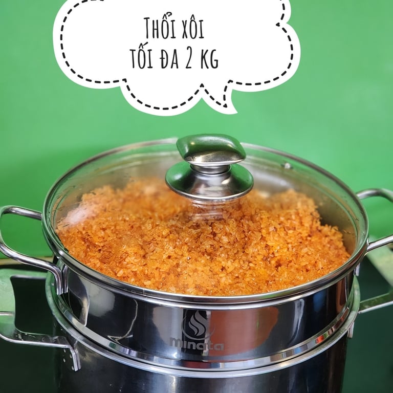 Xửng hấp 3 nấc inox - kèm VUNG KÍNH Minata size 24cm ❤️