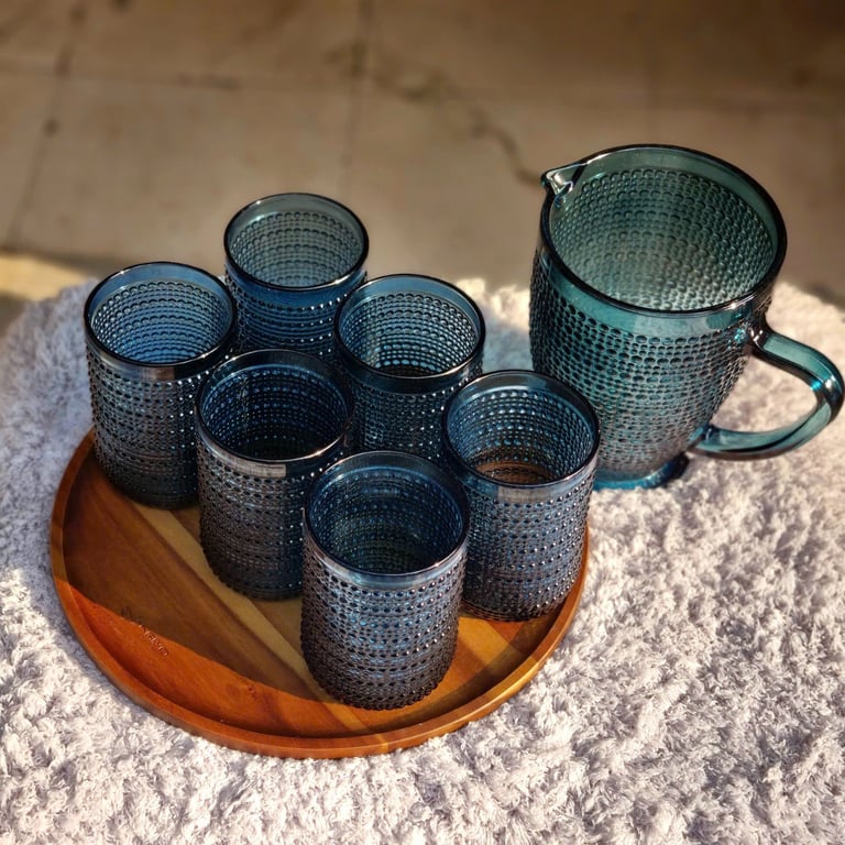 BỘ BÌNH CỐC THUỶ TINH HẠT MƯA