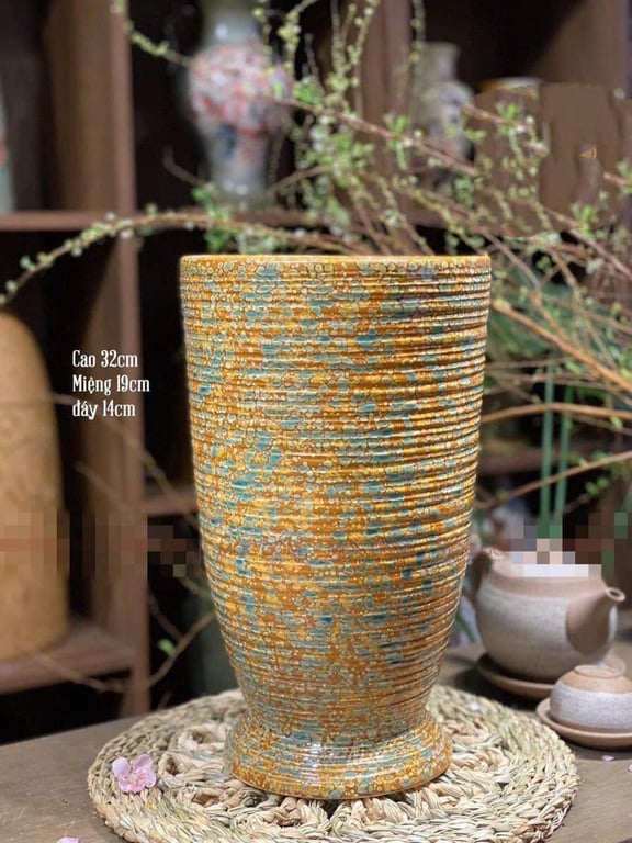 Bình loa kèn Bát Tràng cao 32cm