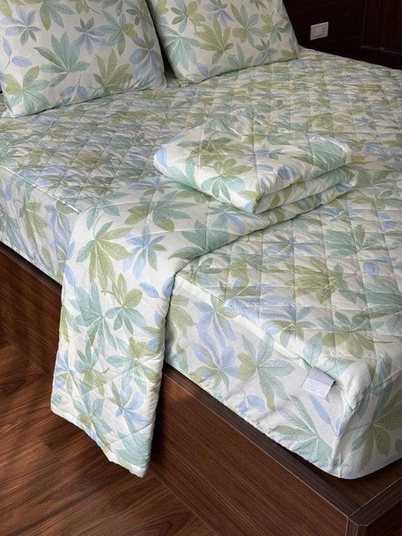 Ga chần bông có bo chun, kèm 2 vỏ gối (50x70cm)