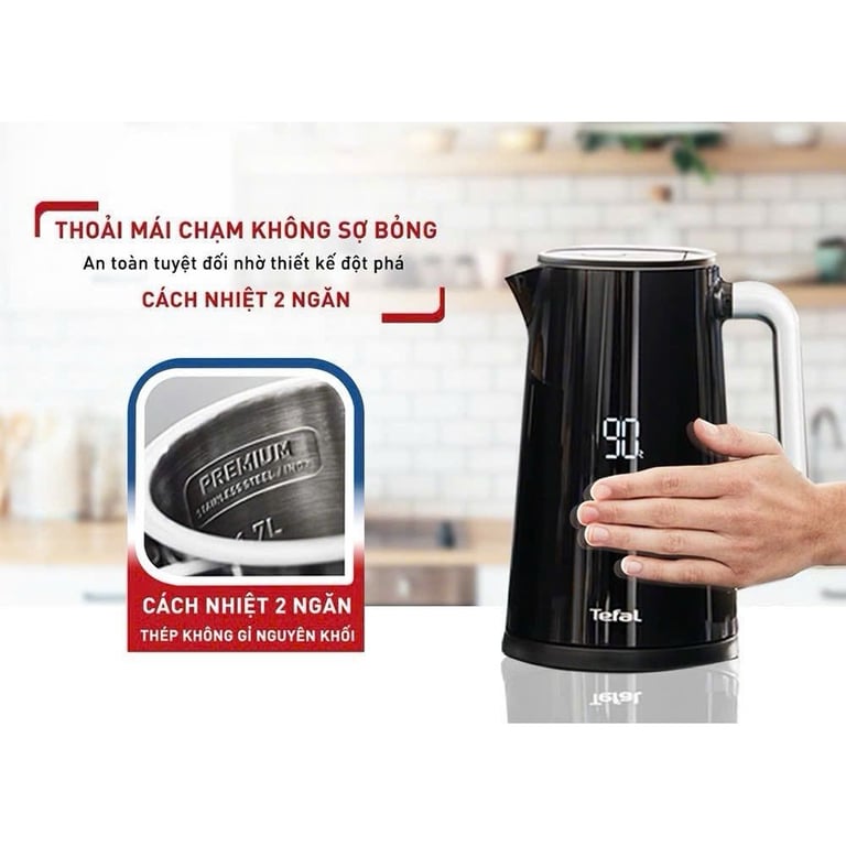 ẤM SIÊU TỐC TEFAL SMART & LIGHT 1.7 LÍT KO850810❤️