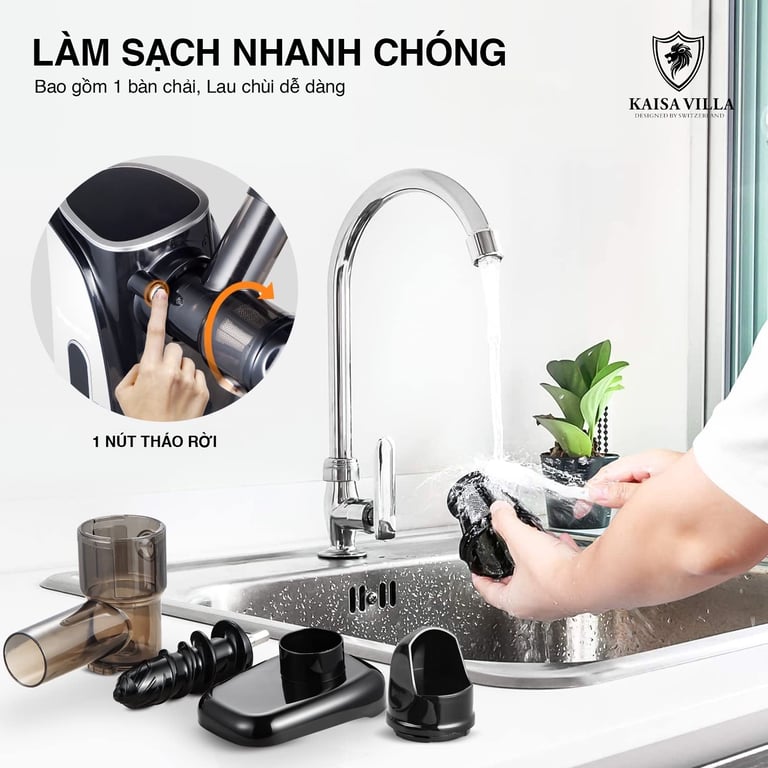 Máy Ép Trái Cây Tốc Độ Chậm Trục Ngang Kaisa Villa KV-ZS168