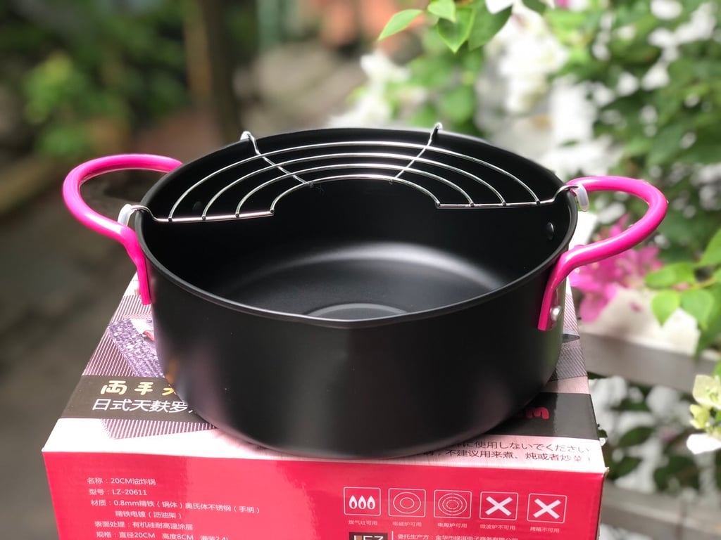 Nồi chiên ngập dầu 20cm Lezzet kèm khay hứng đồ ăn Nhật Bản
