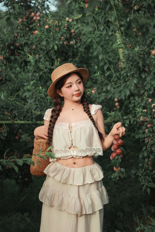 Set chân váy xoè dài + áo dây ren
