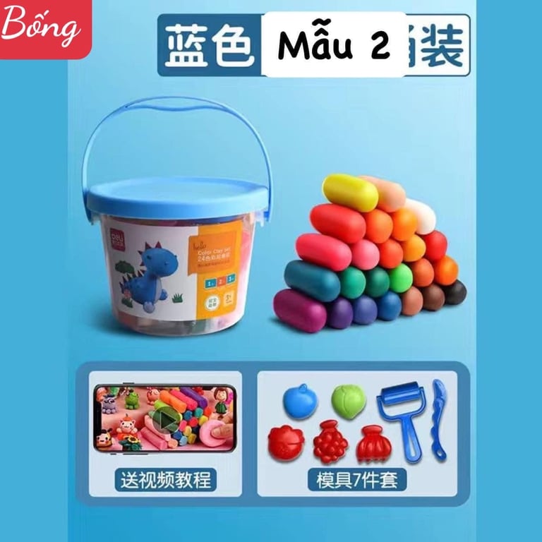 SET THÙNG 24 GÓI ĐẤT SÉT ĐẤT NẶN TỰ KHÔ DELI CAO CẤP SIÊU NHẸ