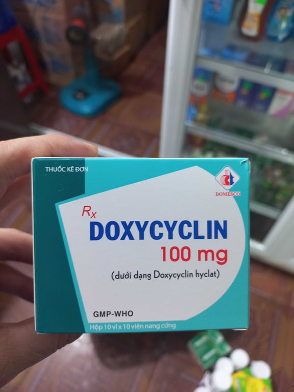Doxycyclin 100mg dmc hộp 10×10 viên