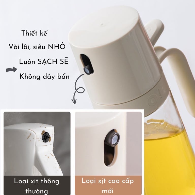 BÌNH THỦY TINH XỊT DẦU ĂN