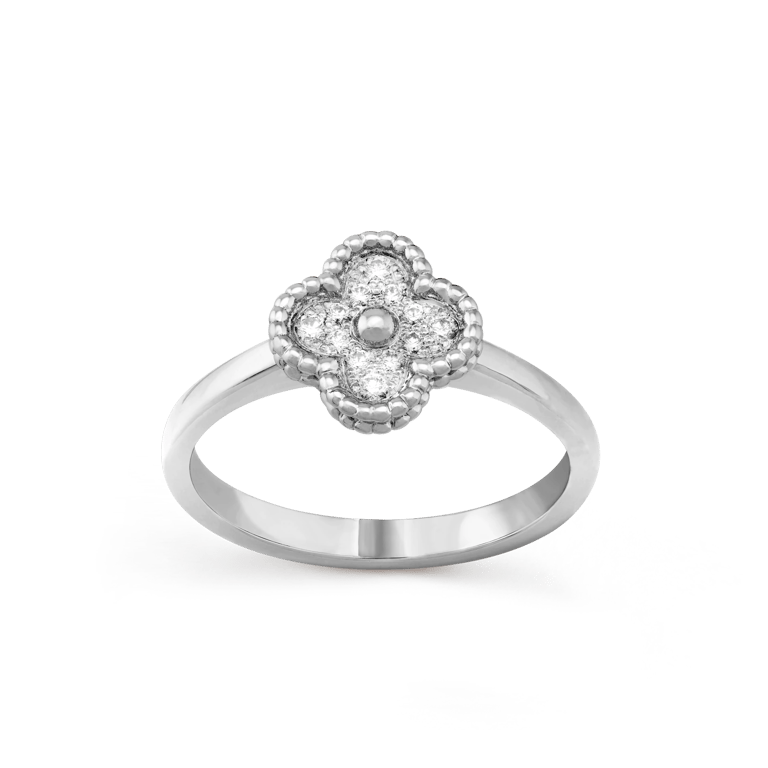 Vintage Alhambra ring Diamond 9mm mini