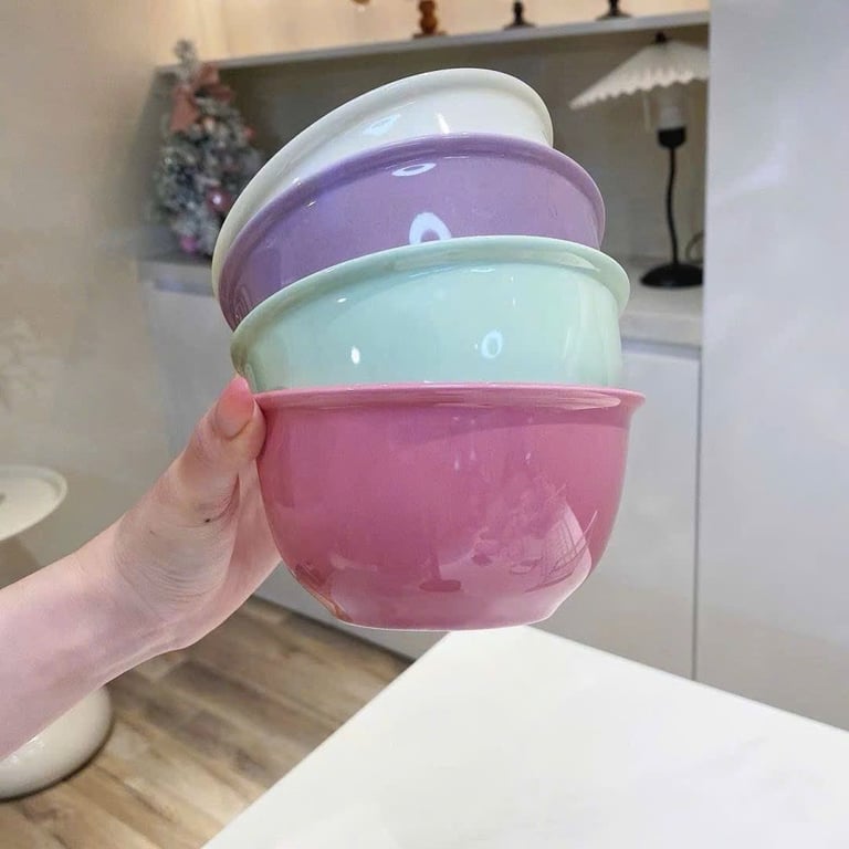 SET 4 BÁT + 4 THÌA SỨ MIX MÀU SIÊU XINH