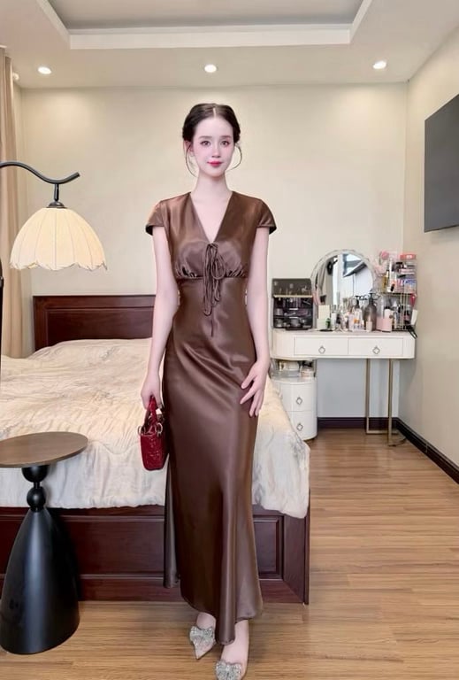 Lụa có tay nâu , be ( size M )
