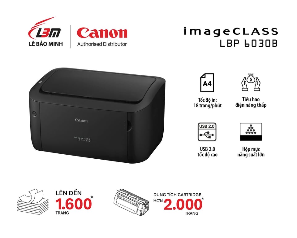Máy In Laser Trắng Đen Đơn Năng Canon LBP6030B