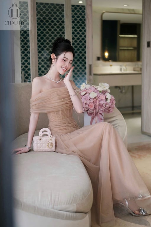 Đầm bẹt vai châu hy ( size s )
