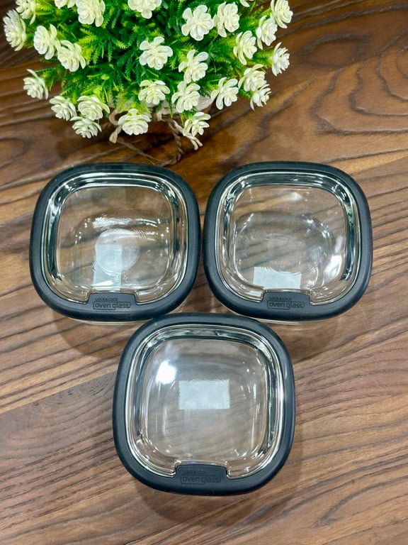Set 2 Hộp thủy tinh nắp thủy tinh Lock&lock Oven Glass Line 300ml LLG950