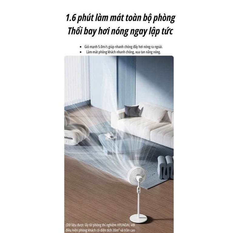 Quạt cây 7 cánh Hyundai có điều khiển từ xa