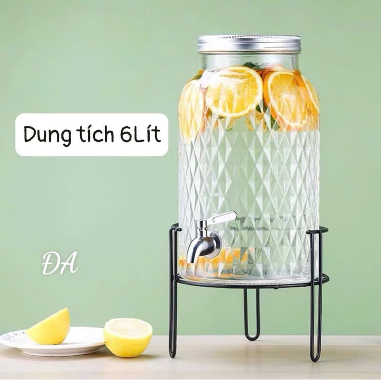 Bình thuỷ tinh ngâm hoa quả có vòi 4L & 6L