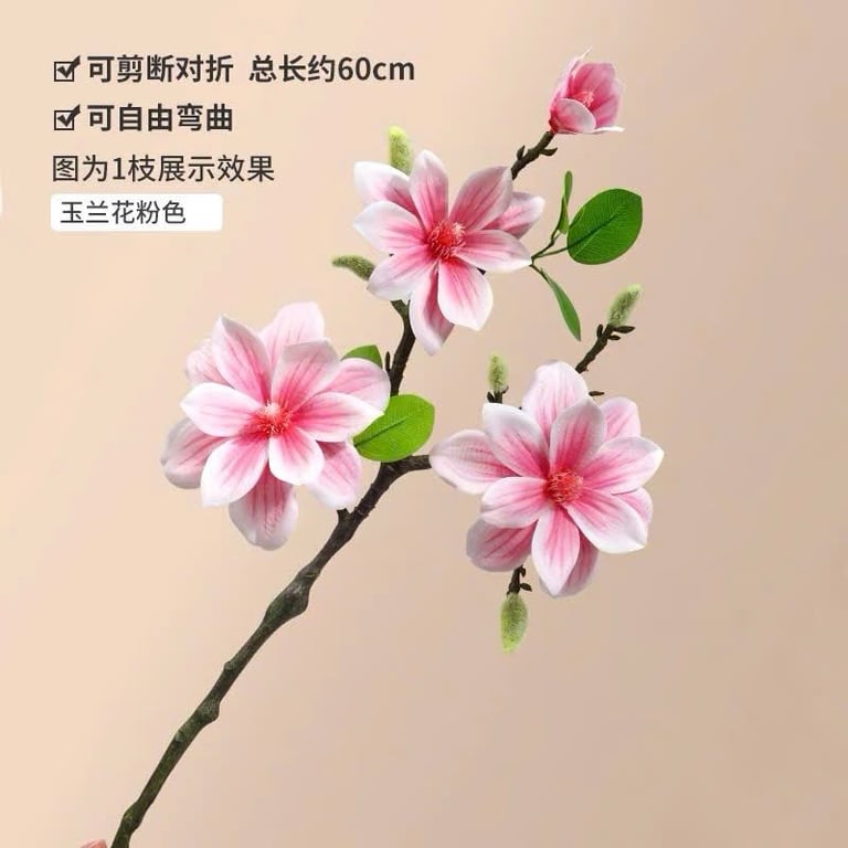 Bình Gốm Sứ Kèm 2 Cành Hoa Mộc Lan