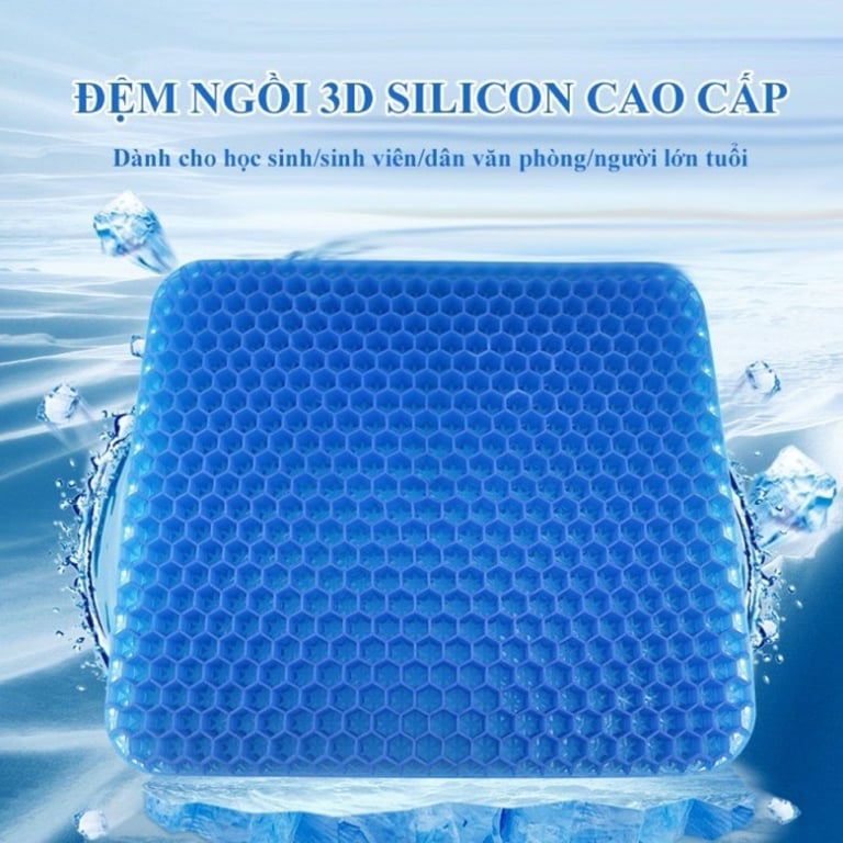 Đệm (nệm) ngồi thông minh 3D làm từ GEL SILICON mát lạnh thoáng khí, chống trĩ