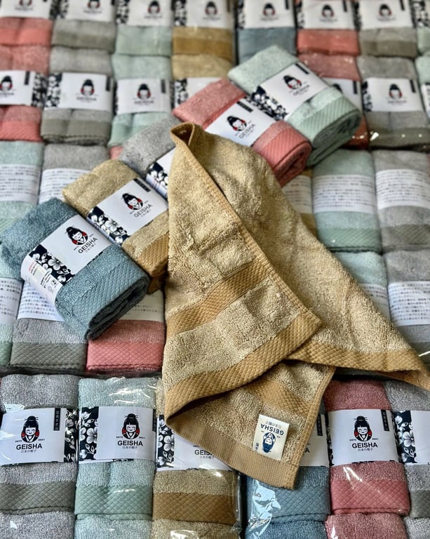 set 10c Khăn mặt sợi tre Geisha – Nhật Bản 🇯🇵