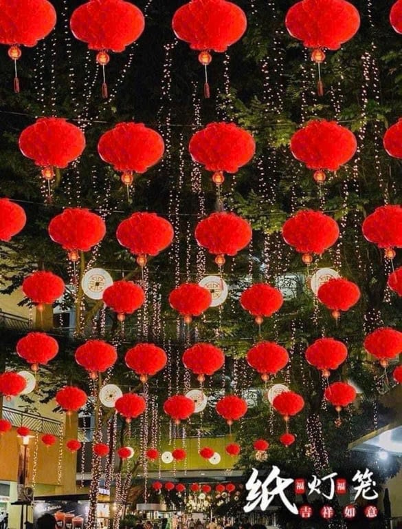 COMBO 20 LỒNG ĐÈN GIẤY ĐỎ 25CM