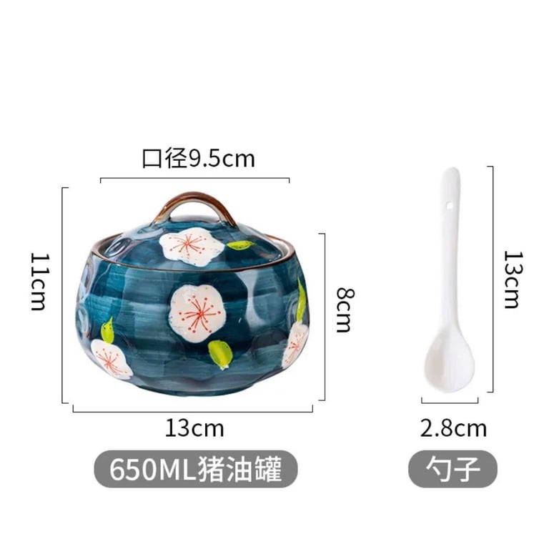 Liễn đựng mỡ, đựng gia vị 400ml/650ml/1250ml