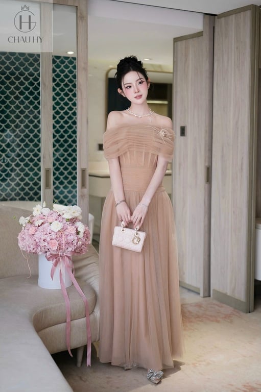 Đầm bẹt vai châu hy ( size s )