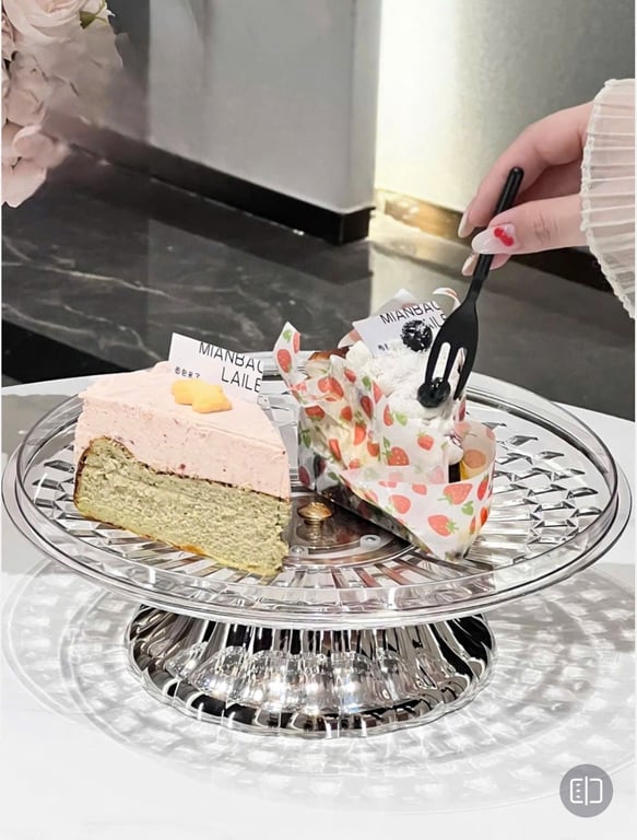 Khay đựng hoa quả trái cây đĩa đựng hoa quả bánh kẹo nhựa có đáy thoát nước cao cấp