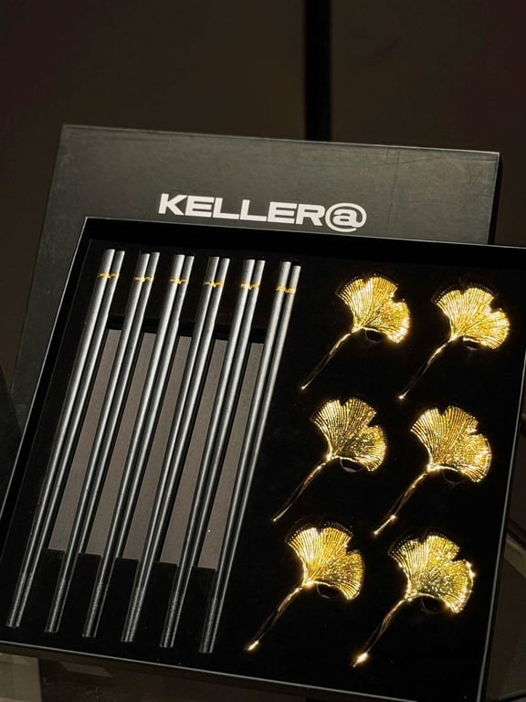 Bộ đũa & gác đũa lá Ngân Hạnh cao cấp – thương hiệu KELLER