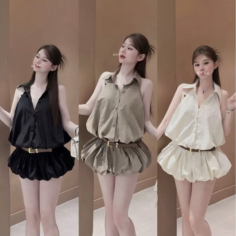 ( Thái Trần Hà Mi ) Set bộ áo sơ mi