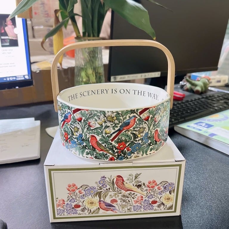 Giỏ đựng đồ ăn nhẹ, đựng trái cây khô, kẹo,...gốm sứ thiết kế theo phong cách Bắc Âu tinh tế