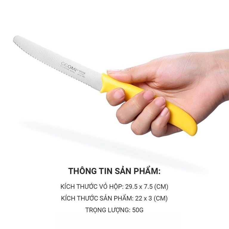 Dao gọt răng cưa GGOMI GG360 Hàn Quốc Dài 22cm