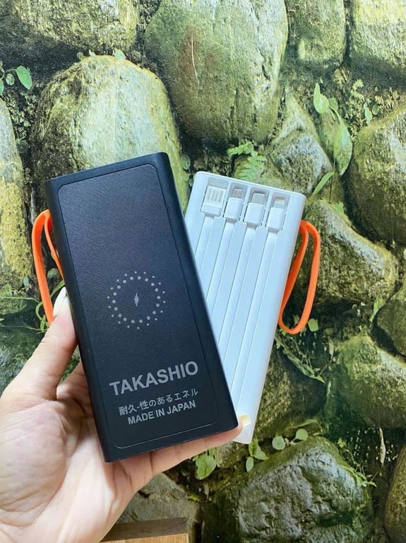 Sạc dự phòng cảm ứng, không cần dùng cáp sạc Takashio- Japan.