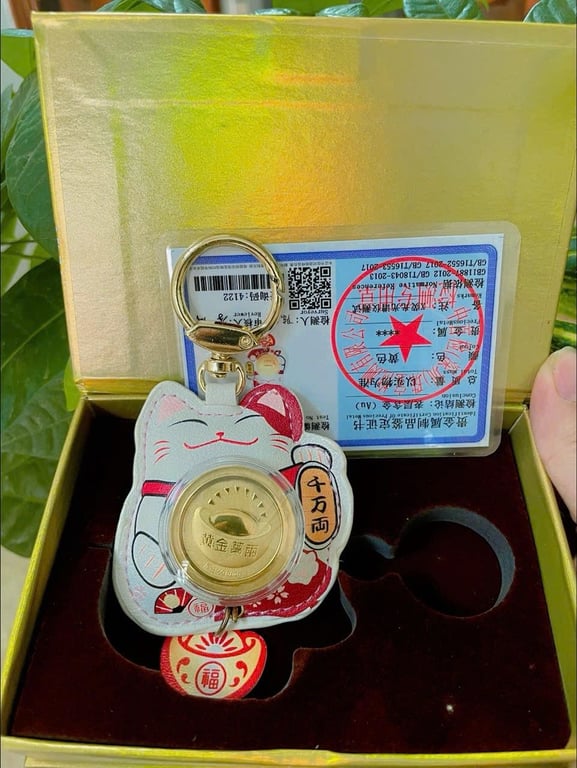 móc khóa Mèo Thần Tài may mắn FULLBOX