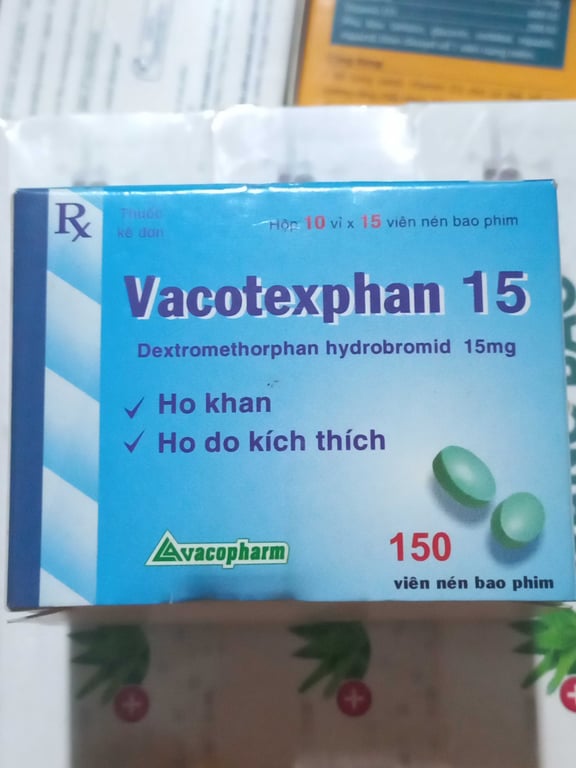 Dextromethorphan 15mg hộp 10×15 viên long an