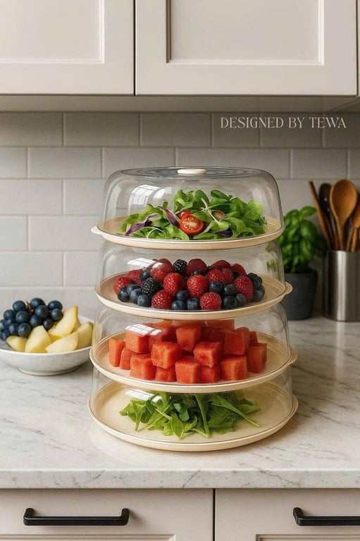 SET 3 HỘP ÚP THỨC ĂN XẾP TẦNG TEWA JAPAN