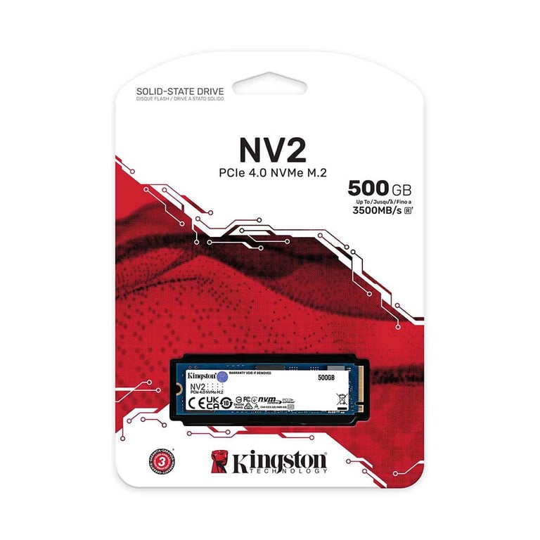 SSD Kingston NV2 500GB M.2 PCIe Gen4 x4 NVMe - (SNV2S/500G)