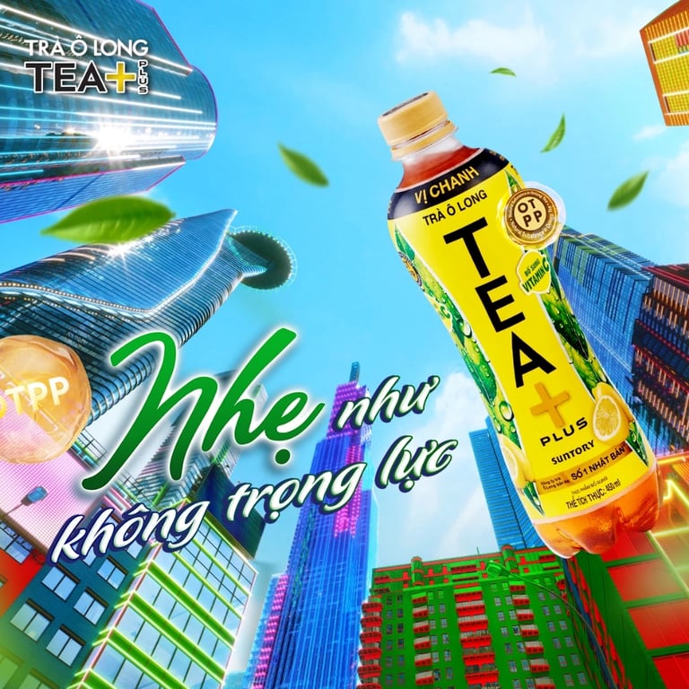 Trà ô long Tea+ Plus - Chai 450ml