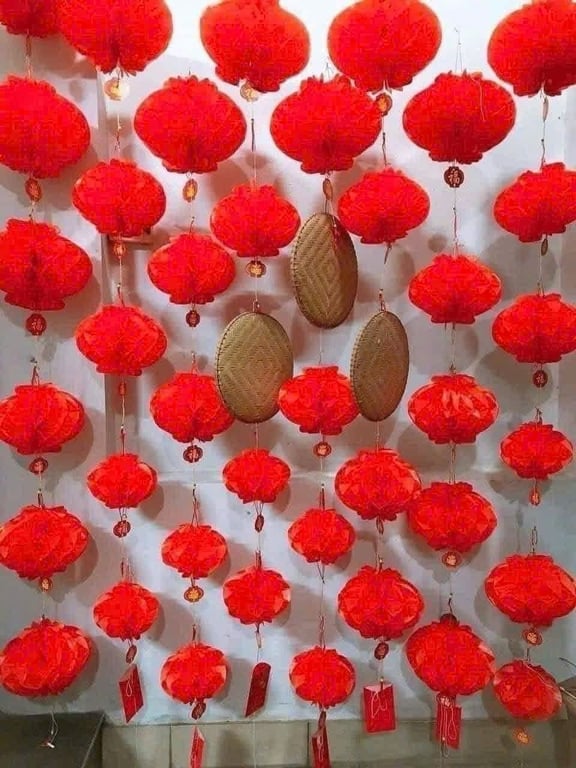 COMBO 20 LỒNG ĐÈN GIẤY ĐỎ 25CM