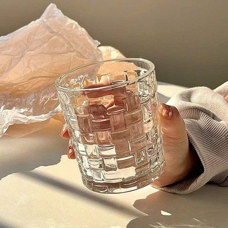 Bộ 6 ly ô vuông đan lưới 290ml siêu hot hit