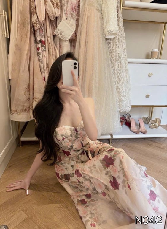 N042- váy hoa hồng ZMM