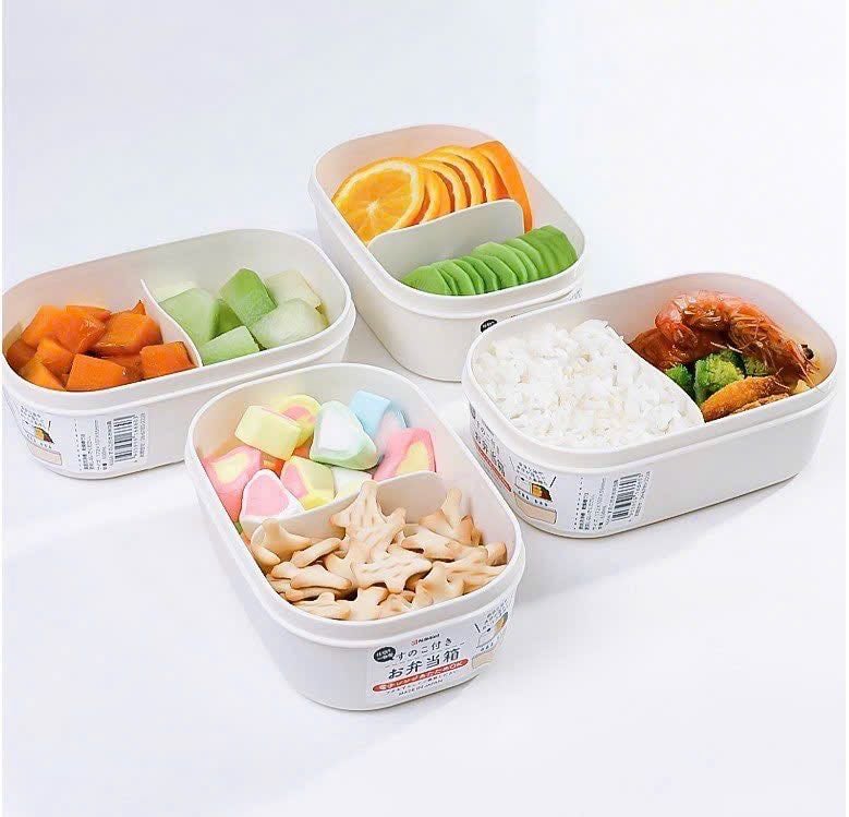 Set 4 Hộp đựng thực phẩm 2 lớp, chia 2 ngăn NAKAYA❤️