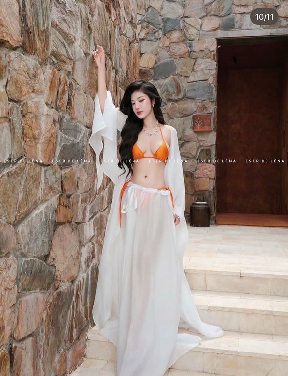 Set ngoài bikini Ellie trắng brand eserde.lena