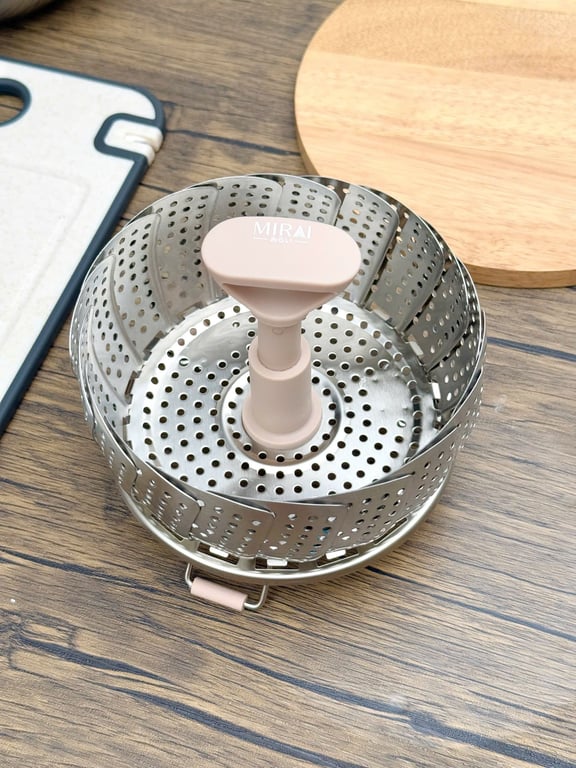 Vỉ Hấp Inox 304 Có Tay Cầm Chống Nóng Mở Rộng Mirai