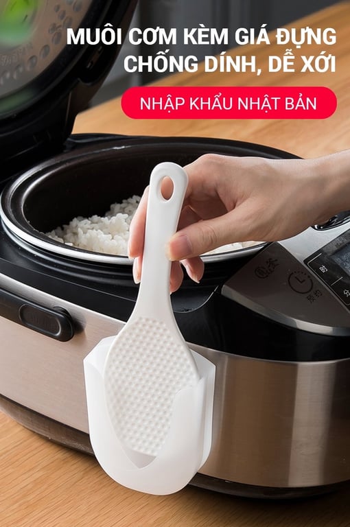🦋 Muôi xới cơm kèm giá đựng Nhật Bản
