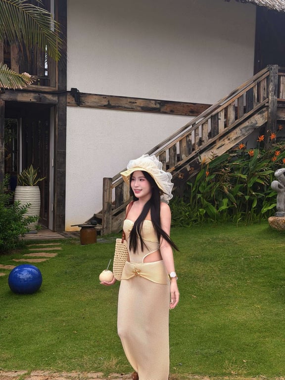 Set sơ mi chấm bi siết eo
