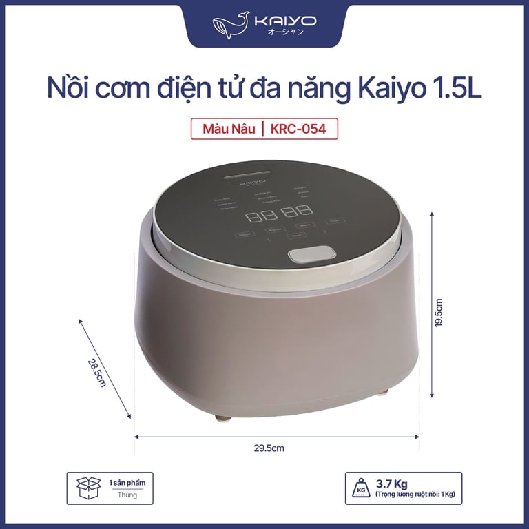 NỒI CƠM ĐIỆN TỬ ĐA NĂNG 1.5L KAIYO (KRC-054)