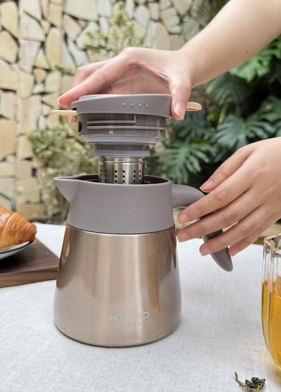 Bình giữ nhiệt pha trà kèm lõi lọc inox 304 Kaiyo 500ml