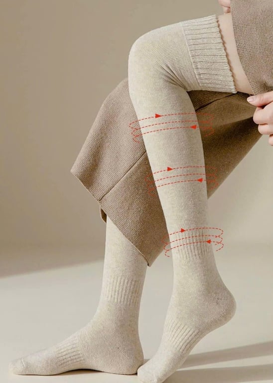 Set 5 đôi tất len cừu qua gối siêu ấm.