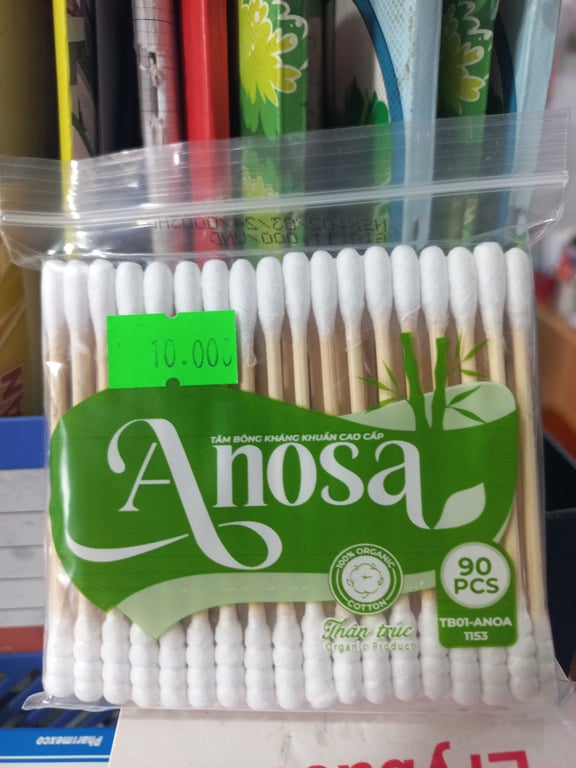 Tăm bông Anosa  gỗ đầu to NL lố/12 gói