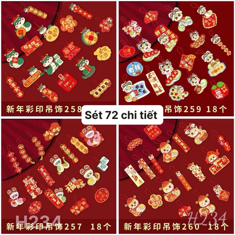 SET 72 MÓN TREO TẾT 2025