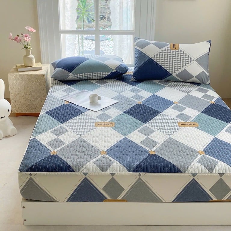 Bộ ga gối chun trần  Chất cotton living 100% 1.6-1.8-2.2m